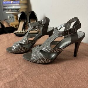 Silver Rhinestone Women's Heels